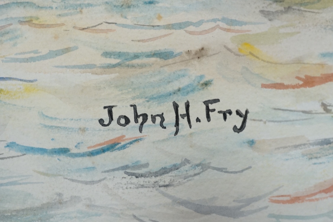 John Harold Fry (British, 1881-1941), set of eight original watercolours for postcard designs, ocean liners to include SS Resolute Hamburg American Line, SS Bremen Norddeutscher Lloyd Line and SS Atlantis Royal Mail Line